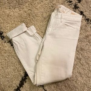 Tory Burch Skinny Cropped White Jeans